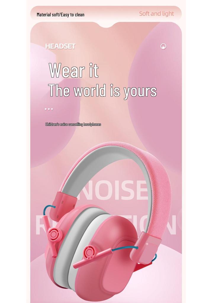 Kids' Noise-Canceling Headband Earmuffs for Airplane Sleep & Entertainment