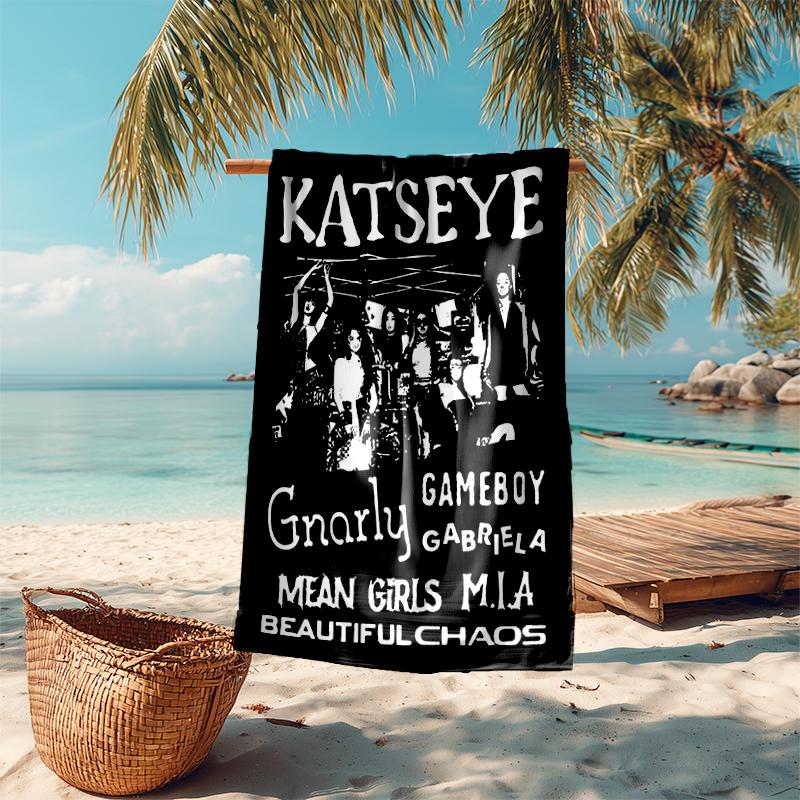 Beach Towel with KATSEYE Pattern - soft,absorbent,machine washable Lightweight&Modern,swimming,Travel Essentials