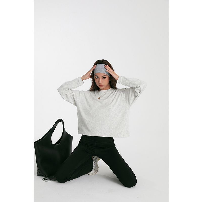 Discoglam Modal Long Sleeves Loose T-shirt Soft Glutinous Outwear Yoga Workout Long Sleeve Long Sleeves Bottoming Shirt for Women