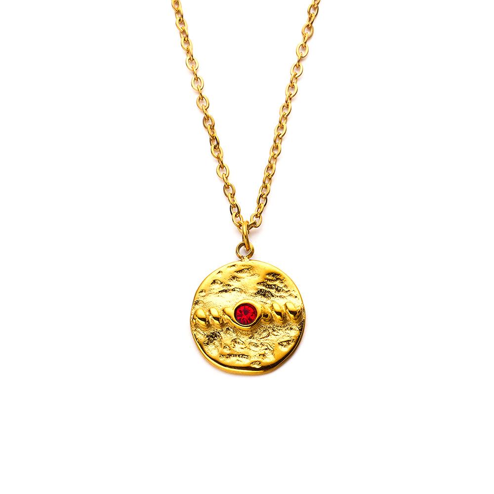 European Gold Diamond-Studded Devil s Eye Necklace