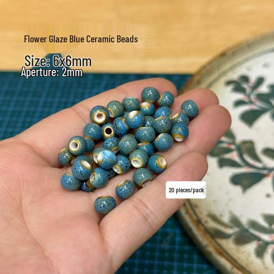 Blue Stone Clay Beads & Accessories Set: Wood & Ceramic Charms for Jewelry Making