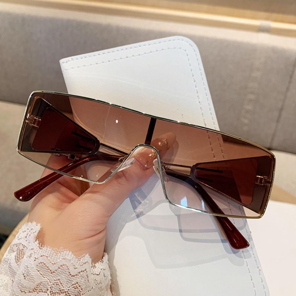 New  Fashion Punk Rectangle Women Sunglasses Retro Luxury Metal Golden Frame Sun Glasses Shades Uv400 Eyeglasses