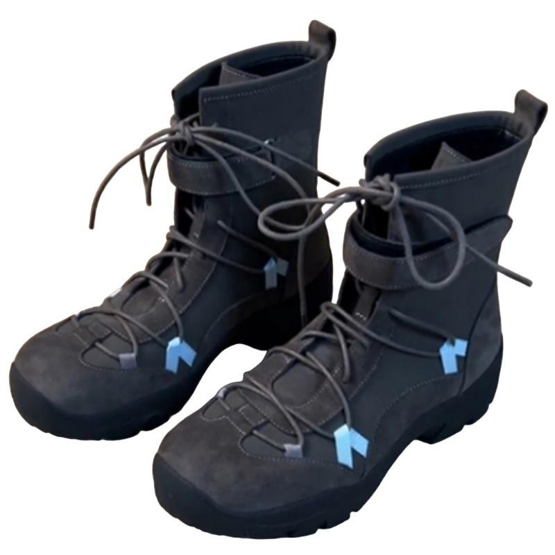 Retro thick-soled heightening lace-up Martin boots women's 2025 autumn new casual sports style casual versatile short boots