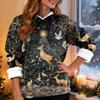 Women's Fashion Casual Long Sleeve Christmas Printed Hooded Sweatshirt