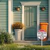 This Area Has Been Treated With Pesticide Yard Sign No Pooping Peeing Dog Sign With Stake Round 9.2inch Rustproof Outdoor Aluminum Sign For Lawn