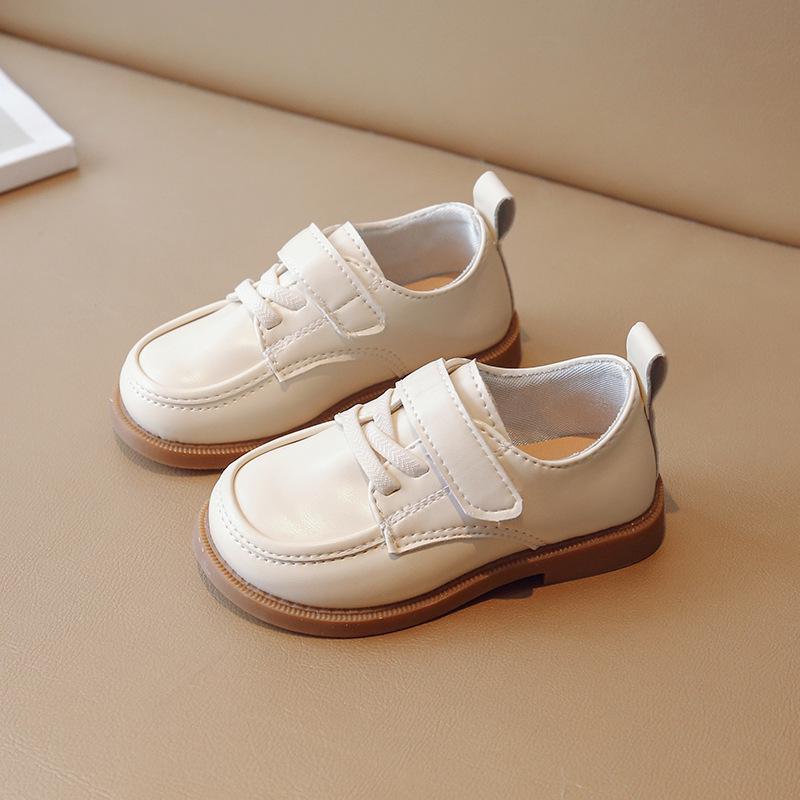 2025 Vår/Höst Koreansk Stil Enfärgad Casual Läderskor för Pojkar & Flickor - Baby Walker & Mjuk Sula Alternativ