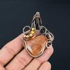 Amazing Sunstone Gemstone Handmade Pure Copper Wire Wrapped Pendant Jewelry