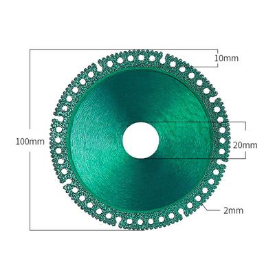Lâmina de corte multifuncional, diamante, matriz de aço de alto manganês, lâmina de serra composta, 100mm de diâmetro