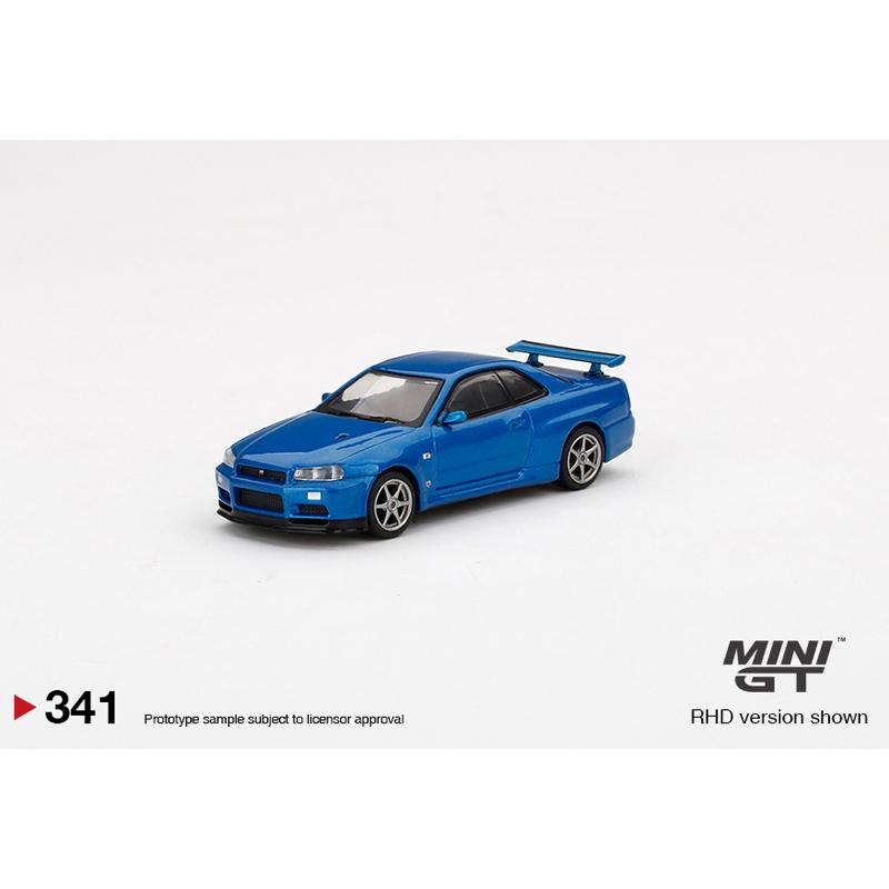 

МиниГТ 1:64 Модель автомобиля Skyline GT-R (Р34) Легкосплавный автомобиль V-Spec II, синий № 341
