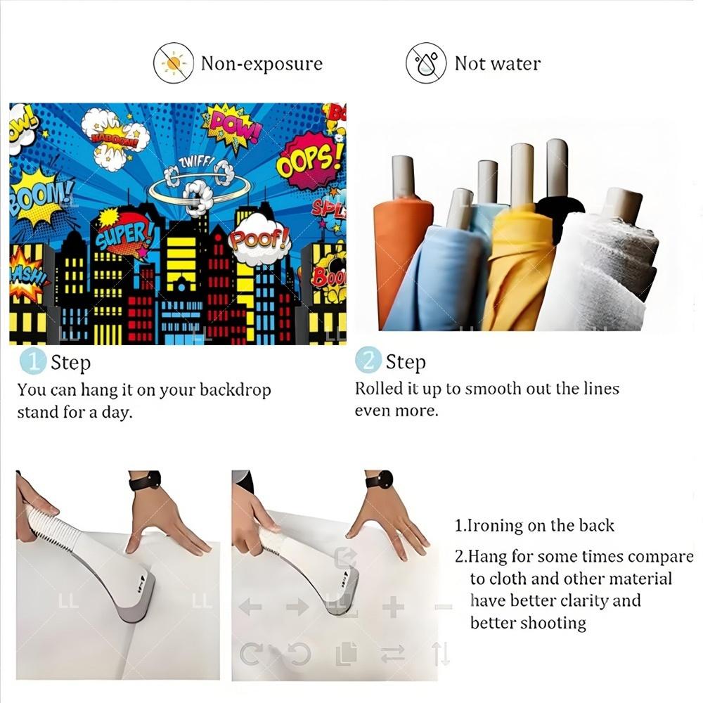 Superhero City Birthday Party Supplies Backdrop Comic Style Building Landscape Decoration Baby Shower Photo Backdround Kid Gift551