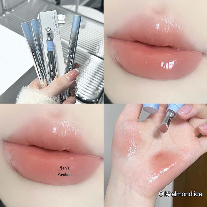 Cappuvini Mirror Gloss: Nude Serum Lip Gloss & Tint with Whitening Effect for Students