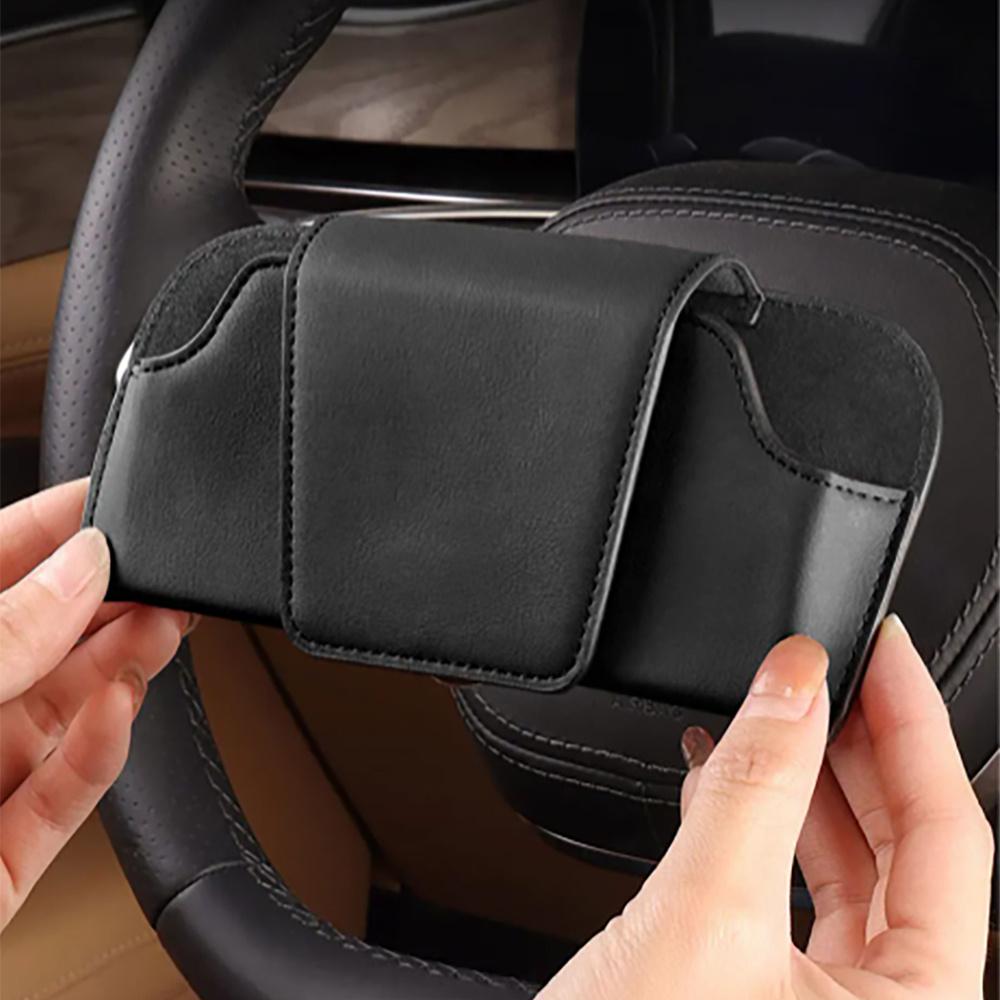 Car Glasses Case Auto Sun Visor Premium Suede Glasses Holder Wear-Resistant Sunglasses Protective Box Universal Cars Accessories
