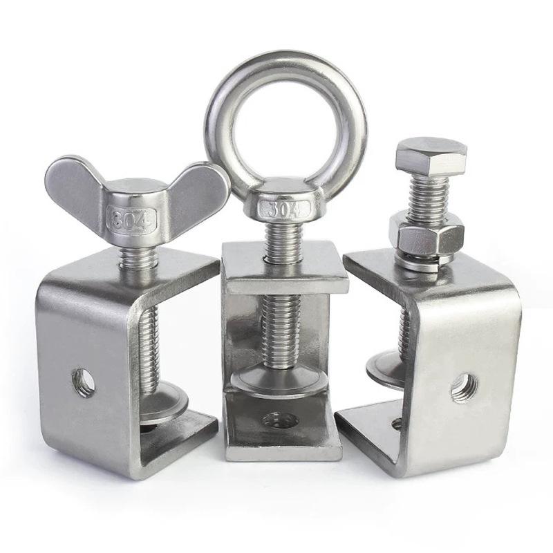 1pc 304 Stainless steel suspension ring nut Bolt Hardware fastener Buckle Accessories U-shaped nut buckle Hardware accessories
