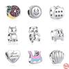 2022 Nové příslušenství sady na výrobu šperků 925 Sterling Silver Shell Cat Heart Diy Beads Fit Original Charms Náramek