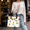 Cute Food Truck Print Canvas Tote Bag for Daily Shopping Shoulder Handbag