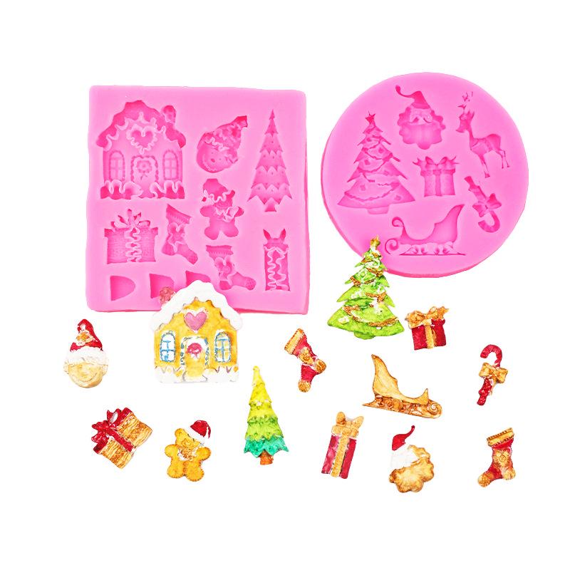 Christmas Snowflake Tree & Reindeer Fondant Cake Molds Set