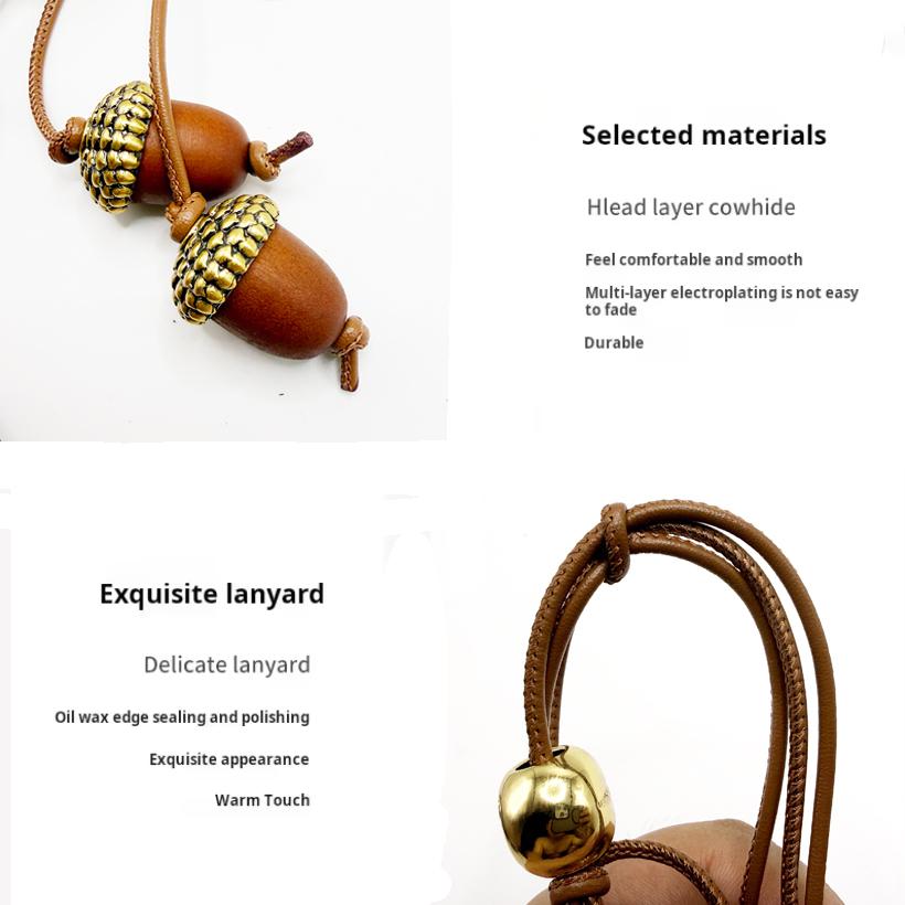 Cowhide Acorn Tomato String Bag Charm Exquisite Pendant Woman All-match Cute Backpack Pendant Bag Accessories