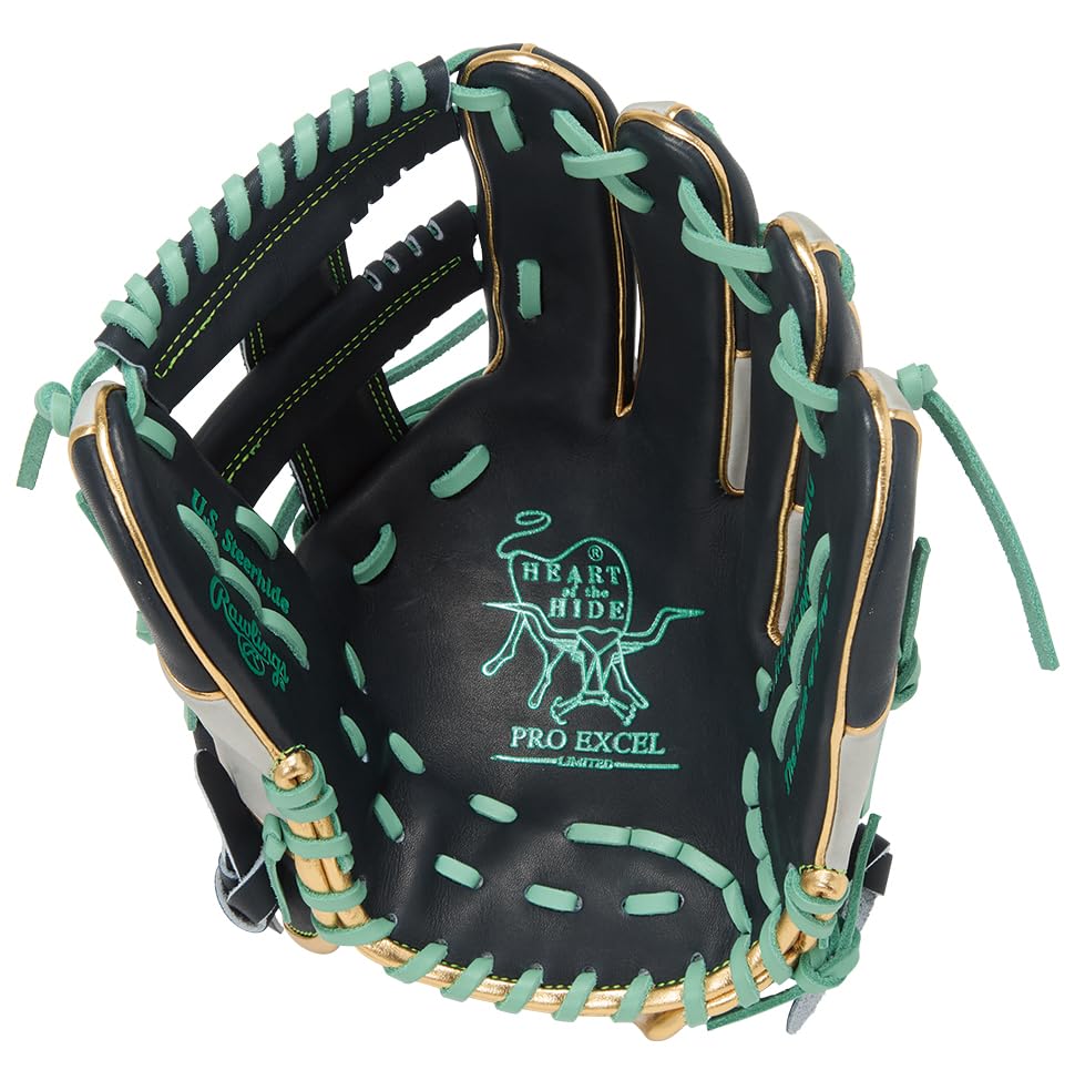 Rawlings PRO EXCEL Wizard COLORS Baseball Wurf HOH® #02 Handschuh, Softball, GR5FHW2CCK4MG, Infielder-Handschuh, Marineblau/Grau, 11,5 Zoll, Rechtshänder