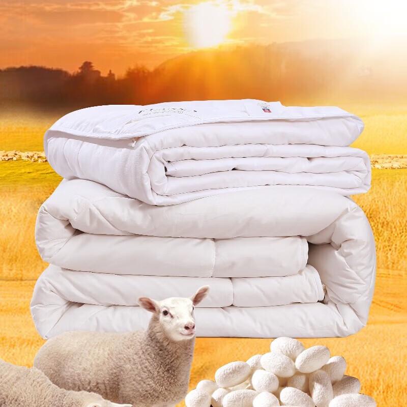 FUANNA All-Season Tussah Silk & Wool Blend 2-in-1 Quilt