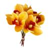 6 Stiel Kunstorchidee Deko 3D-gedruckte Seidenblumen Eisendrahtstiel Orchidee Blumendekorationen für Hochzeiten Partys Gelb
