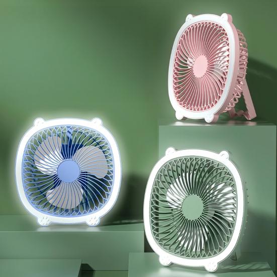 Desk Fan with 3 Adjustable Wind Speeds And Light Design USB Charging Hanging