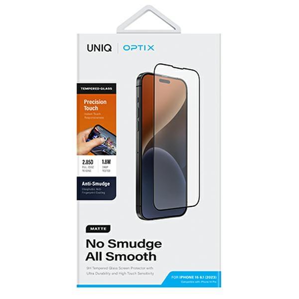 Uniq Optix Matte Iphone 15 6.1 / 14 Pro6.1 Matowe Szkło Hartowane Z Aplikatorem