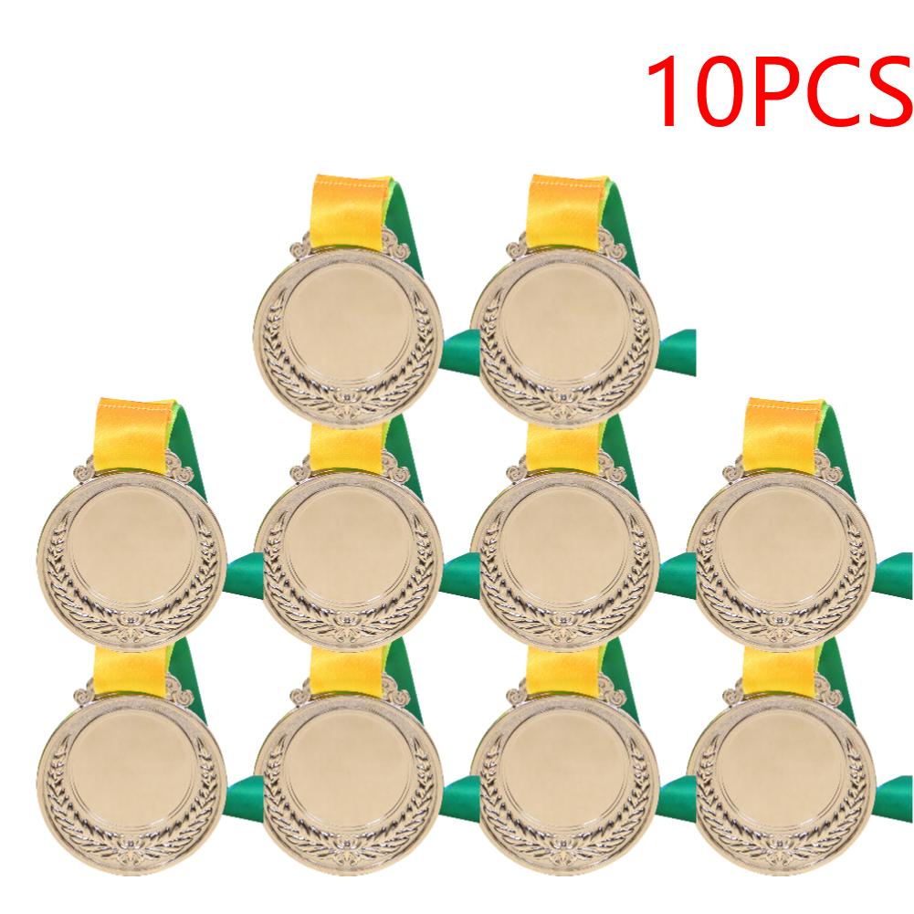 5-20PCS 2 Inches Gold Silver Bronze Prize with Neck Ribbon 1st 2nd 3rd Prize Medal Round for Kids School Sports Meeting