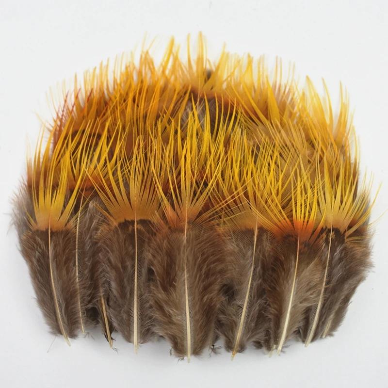 

100 шт. Натуральные желтые красные перья фазана для рукоделия, аксессуары для вышивания 3-8 см, ловец снов, изготовление мелких ювелирных изделий