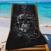 Skull Guitar Pattern Microfiber Beach Towel, Soft Absorbent Quick-Drying Sandproof for Swimming Camping