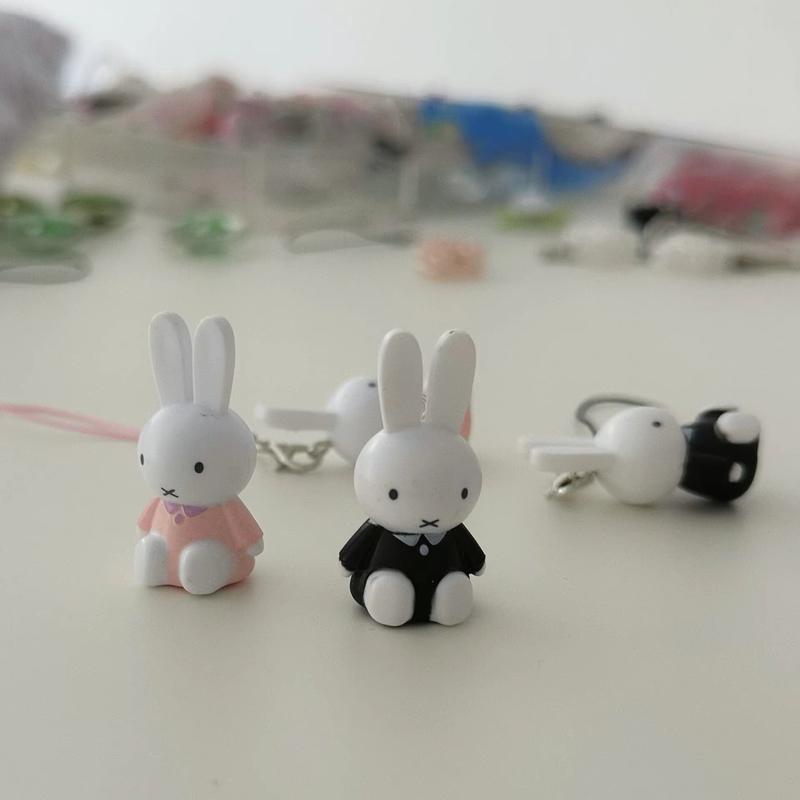 Kawaii Miffy Mobile Phone Chain KeyChain Cartoon Cute Backpack Pendant Ornaments Toy Gift
