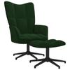 Day and Night - Day and Night Relaxation Chair with Stool Dark Green Velvet