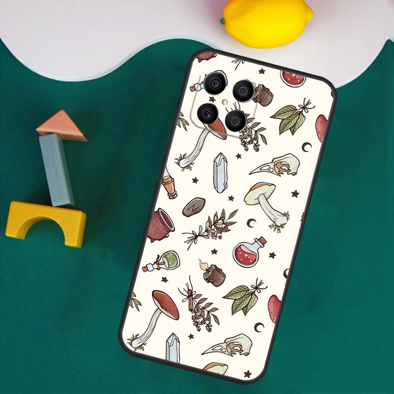 Cottagecore Frog Mushroom Moon Witchy Case For Honor Magic 7 Pro 5 6 Lite Honor 200 Pro 50 70 90 X9a X8a X8 X9 X8b X9b X9c Cover