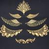 10 pieces of gold wings, metal pieces, phoenix feather wings, flower pieces, antique style DIY accessories, phoenix crown headwe