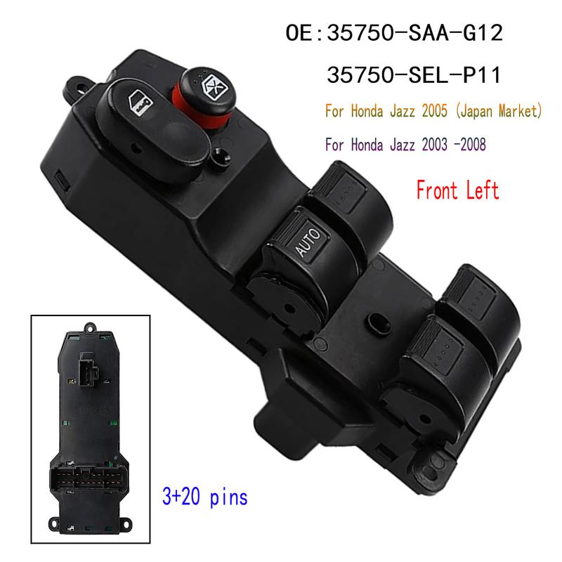 

Power Window Control Switch for Honda Jazz 2003 2004 2005 2006 2007 2008 Front Left Electric Lifter Button Parts Car Accessories