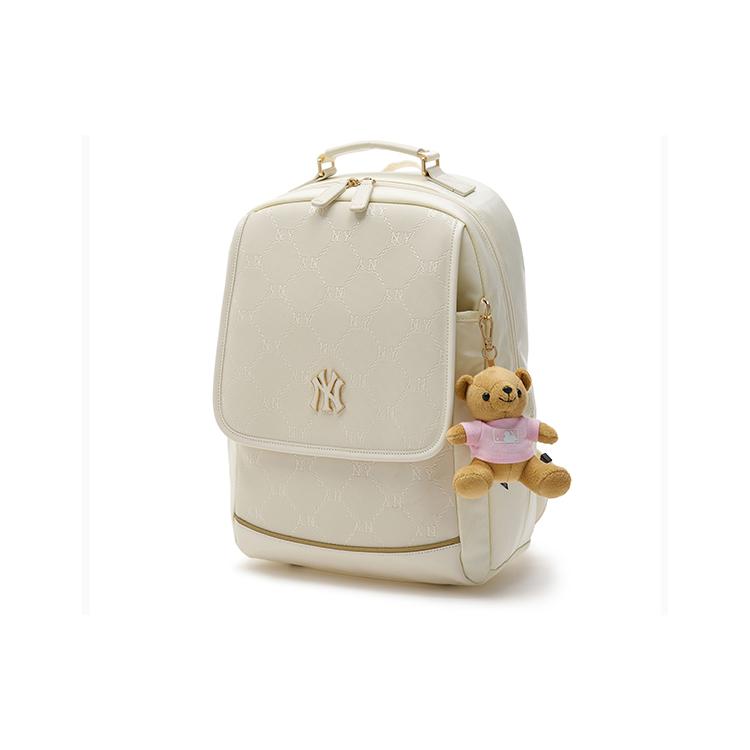 New MLB Nylon Backpack Regular Women's Ecru 7ABKMD14N-50CRS