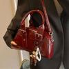New Product Hot Sale Fashion Locomotive Style Simple Portable Boston Bag Personality Versatile Niche Design Messenger Bag Women