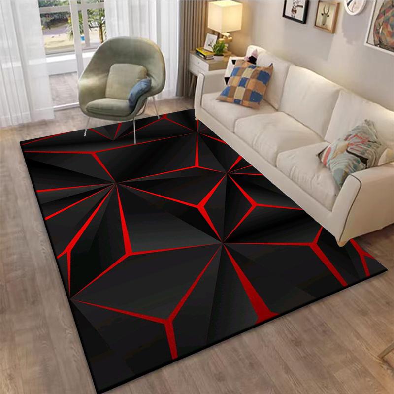 

3D Abstract Mirror Geometric Illusion Area Rug Carpet for Home for Living Room Bedroom Sofa Decor Kids Play Non-slip Floor Mat 40x60cm