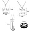 4 pcs Kingdom Hearts Ring Jewelry Sora's Crown & Roxas's Cross Necklaces cosplay accessories for Men Woman