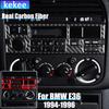 Real Carbon Fiber Car Accessories Center Console Radio Panel Trim Cover Soft Sticker For BMW E36 3 Series/M3 1994 1995 1996