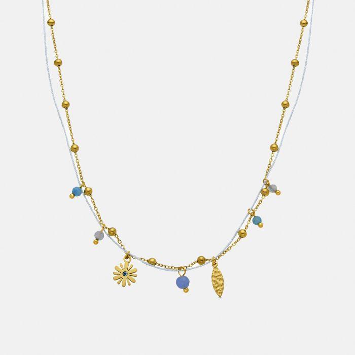 Collier Luxenter avec cristal bleu finition or 18k - Thase