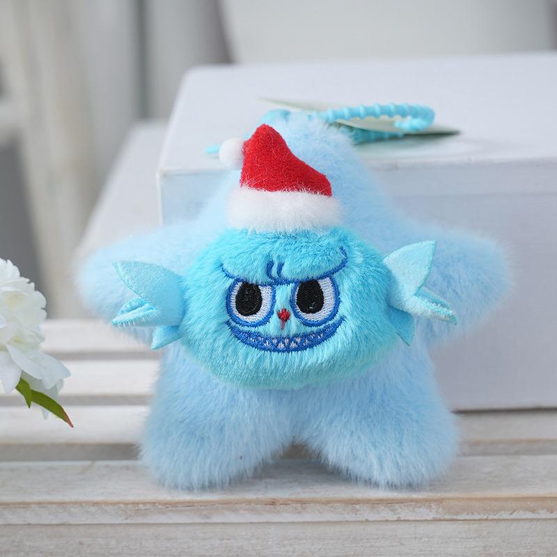 

12 см Пятиконечная звезда Лабубу Плюшевые игрушки Брелоки Подвески в виде куклы животного Брелок синий