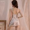 Sexy suspender nightdress pure erotic underwear lace floral uniform clothing erotic underwear