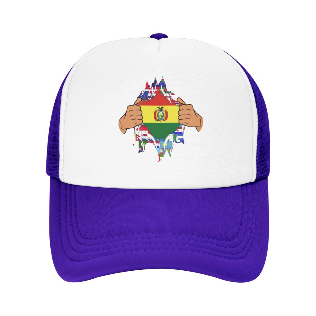 Pride of Bolivia Flag In My Heart Custom Mesh Baseball Caps For Womens High-end Male Beach Golf Hat Snapback Cap
