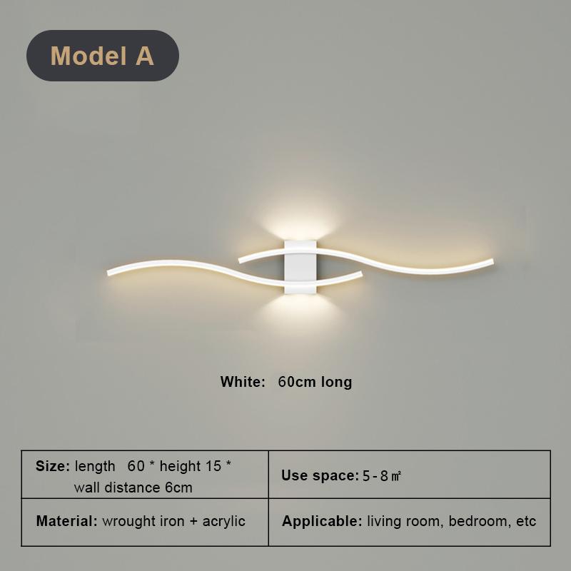 Modern Wall Lamp LED Black White Gold Background Decorative Light For Living Room Bedroom Bedside Indoor Lighting Fixture Sconce