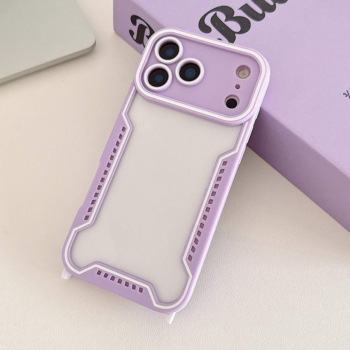 For iPhone 17 Pro Case Contrast Color Epoxy PC + TPU Phone Cover with 6 Detachable Corner Guards