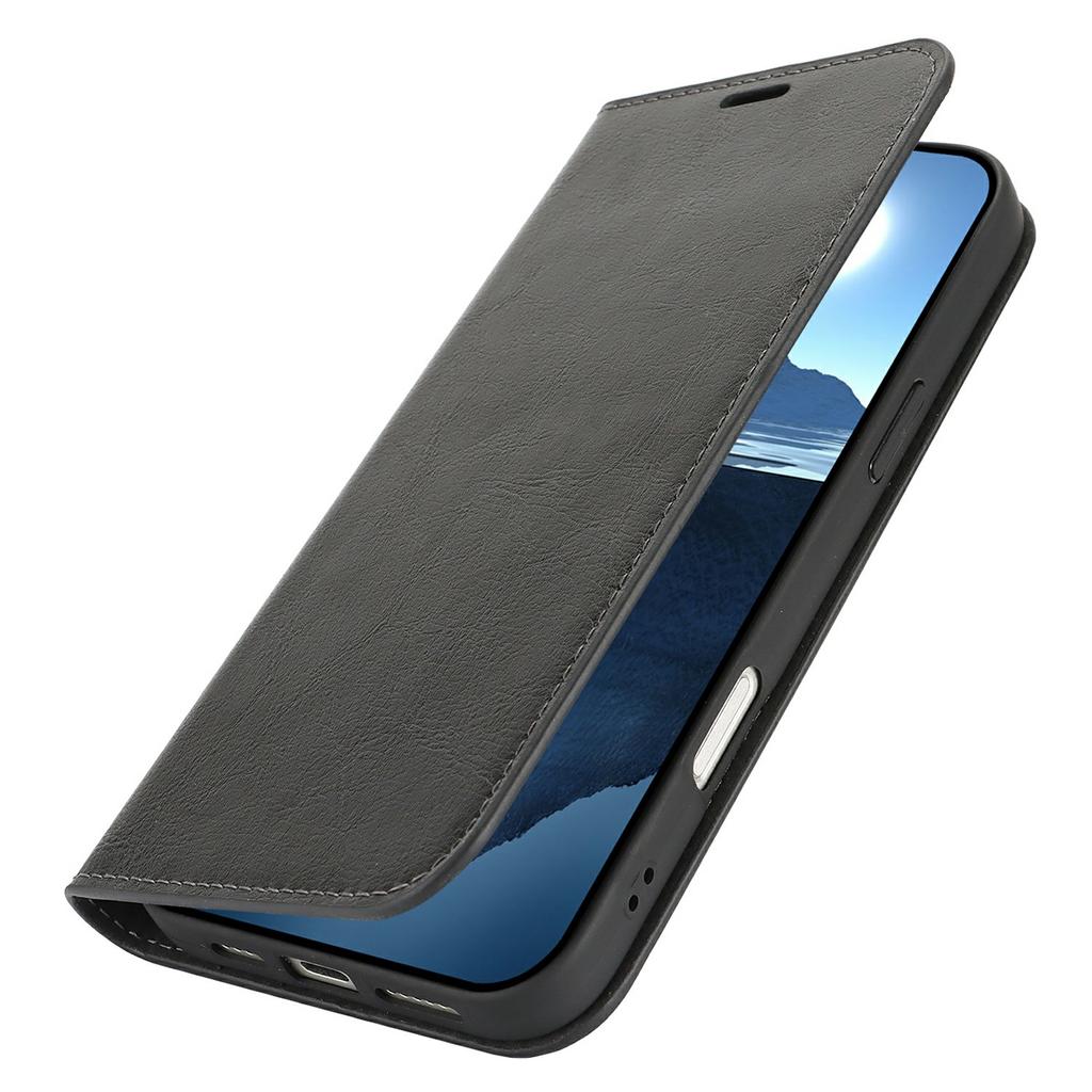 For iPhone 16 Case Crazy Horse Texture Split Leather Wallet Phone Cover