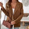 Autumn Retro Blazer Jacket Women's Solid Color Corduroy Blazer Jacket Women