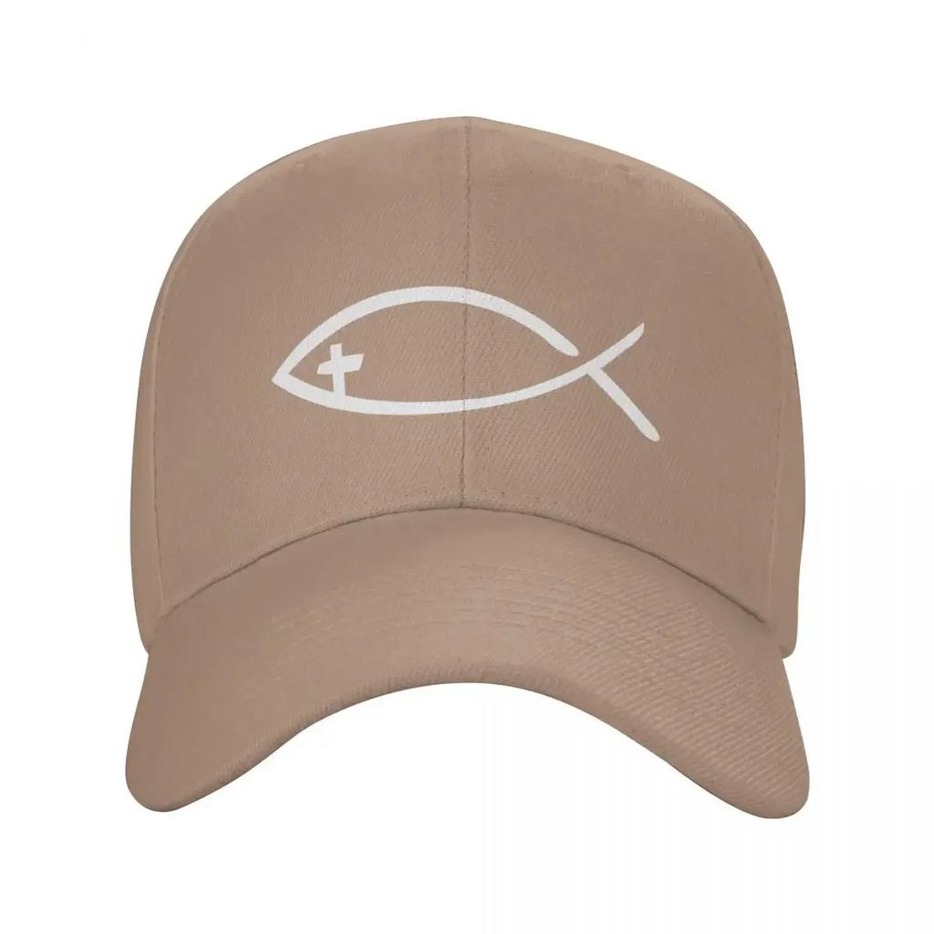 Custom Classic Jesus Cross Fish Baseball Cap Women Unisex Adjustable Christian Dad Hat Sports Snapback Caps