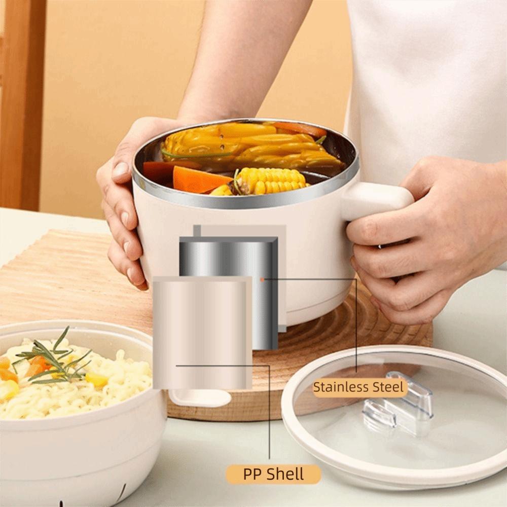 Non-slip Bottom Insulated Ramen Bowl Large Capacity Double-layer Stainless Steel Bowls Heat Insulation Anti-Scald Handle