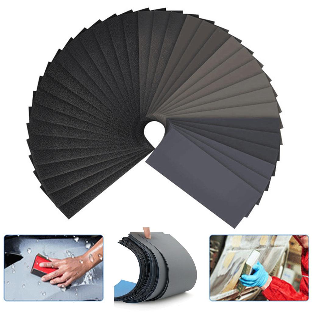 36/42PCS Wet Dry Sandpaper 120 To 3000 Assorted Grit Sandpaper Sheets 9 X 3.6In Sand Paper for Wood-Furnitures Finishing